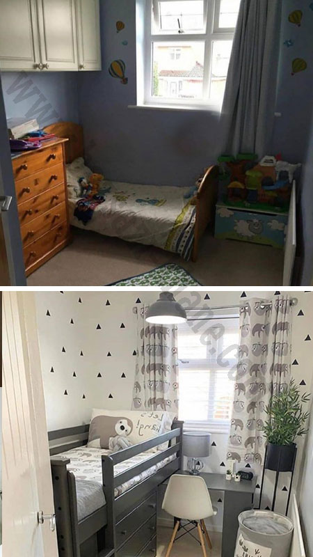 قبل و بعد خانه های بازسازی شده اتاق خواب